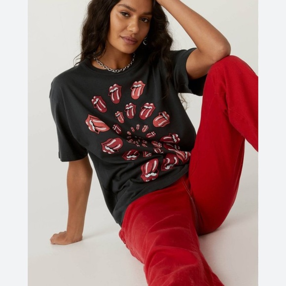 Daydreamer Tops - Daydreamer Rolling Stones Spiral Tongue Weekend Tee